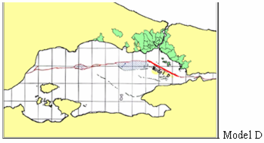 Model C: Bu model, Kuzey Anadolu Fay hattının Marmara Denizi içindeki kısmının tamamen kırılacağını ve sismik hareketin 170 km uzunluğunda olacağını öngörmektedir. Söz konusu hareketin 7.