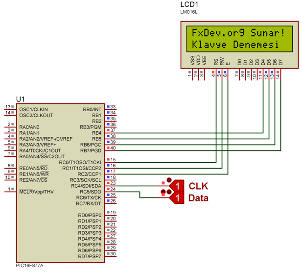 //TuĢun ascii karģılığı bulunuyor if(kucuk[i][0]==data) //Data ascii tablolarımızda var mı bakılıyor if(shift==0) //Capslock açık değilse küçük harf, açıksa büyük harfin ascii değeri geri