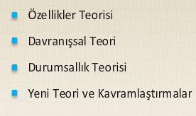 yılda gündeme gelen yeni kavramlaģtırmaların çoğu, genelde liderliğin manevi, zihni, ahlaki yönlerine vurgu yapmaktadır.