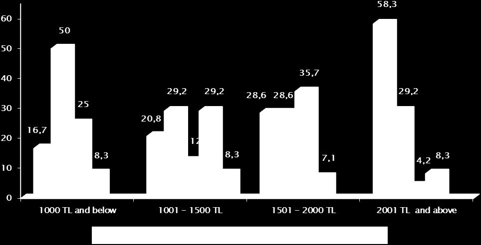 Tüketici Yazıları (IV) 205 and barely affected (33.3%) in the 2001 TL and above income group.