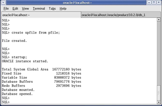 ORACLE VERİTABANI GÜVENLİĞİ KILAVUZU YAPILANDIRMA GEREKLERİ Şekil 5-10 spfile yaratılması 5. SQL*Plus ta yapılması istenen denetlemeye karşılık gelen komut yazılır.