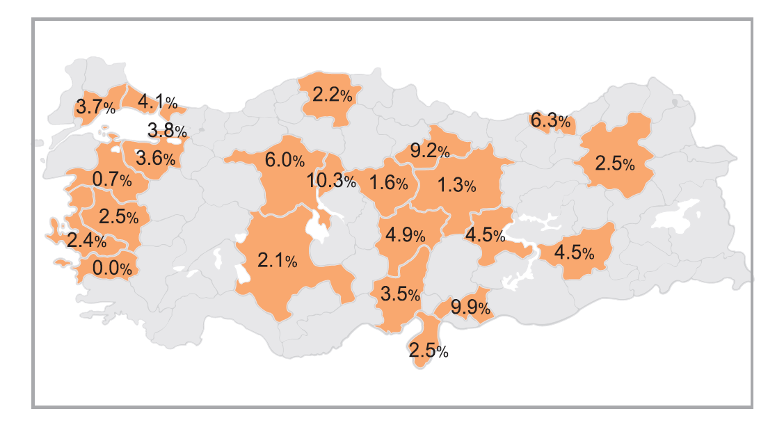 karşılaşma oranı ise yaklaşık % 30 civarındadır. Anti-HCV pozitifliği ise % 1 civarındadır. Bu oranlar hemato-onkolojik malignitesi olanlarda oldukça yüksektir.