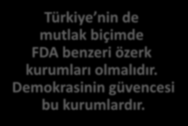 FDA Hakkında... Bitkisel, hayvansal ya da sentetik bir formülasyonun ilaç olması 10 yılı bulan Faz 1-4 deneylerini gerektirir (Mikrocanlıların direnç geliştirmesi daha hızlı!