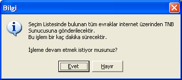 Gelen ekrandaki soruya Evet cevabını veriniz.