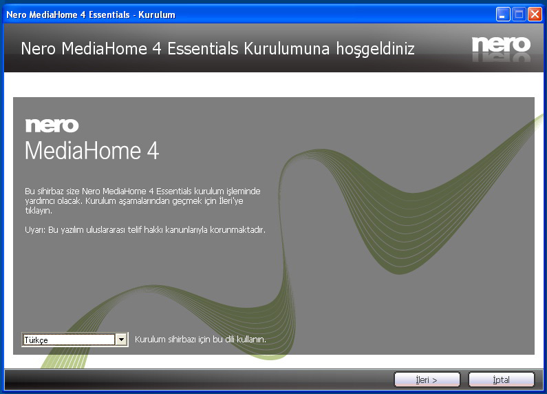 Ek E: Nero Media Home Kurulumu Bu yazılım Windows XP ve Windows 7 ile uyumludur.