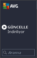 AVG araç kontrolleri Gerek olması durumunda, AVG aracı bir tarama veya güncellemeyi hemen başlatabilmenizi sağlar; ayrıca popüler sosyal paylaşım ağlarına hızlı bağlantılar ve hızlı arama seçenekleri