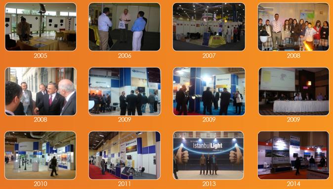 Hizmark Corporate Hizmark Kurumsal Hizmark Corporate Hizmark Kurumsal Exhibitions - Fuarlar Active in the solar energy and led lighting sector since 2004, Hizmark has attended many exhibitions and