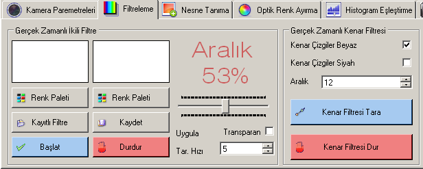 Örnek olarak aşağıdaki klavye görüntüsü önceki halinde tuşlardaki rakamların beyaza yakın olanları beyaza dönüşerek normal görüntü üzerinde belirtilen aralıktaki tüm renkler beyaz