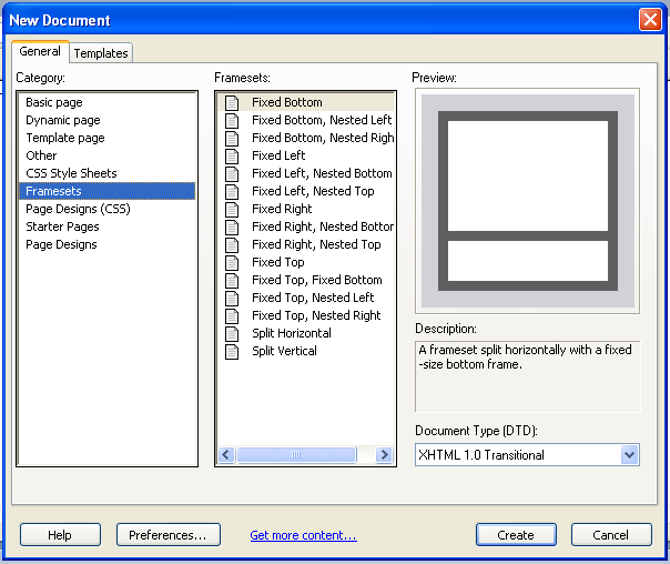 22 Dreamweaver programı ile Frameset oluşturulacaksa Şekil-14 deki gibi, File New