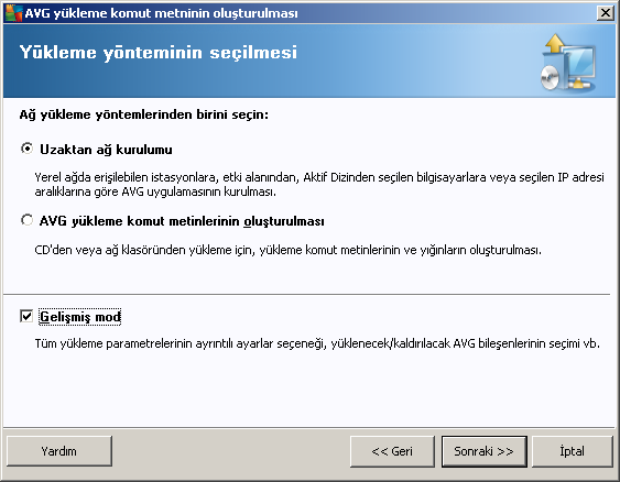 5.2. Yükleme Yöntemi Gelismis mod'a devam etmek için Gelismis mod onay kutusunu isaretleyin, aksi halde Temel Mod bölümüne gidin.