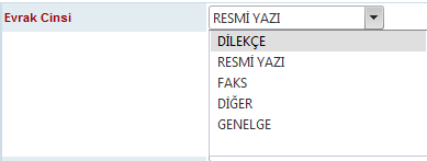 Yıl ve Sayı alanları EBYS tarafından otomatik olarak verilmektedir. Sayı alanına EBYS tarafından geçici bir numara verilir.