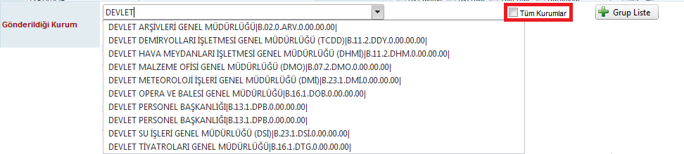 Gizlilik Derecesi seçimi aşağıda belirtilen menüden yapılır. Yeni gizlilik derecesi tanımı için sistem yöneticinize başvurunuz. Durum Kaşesi seçimi aşağıda belirtilen menüden yapılır.