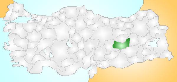 Doğusunda Bingöl, batısında Malatya, güneyinde Diyarbakır ve kuzeyinde