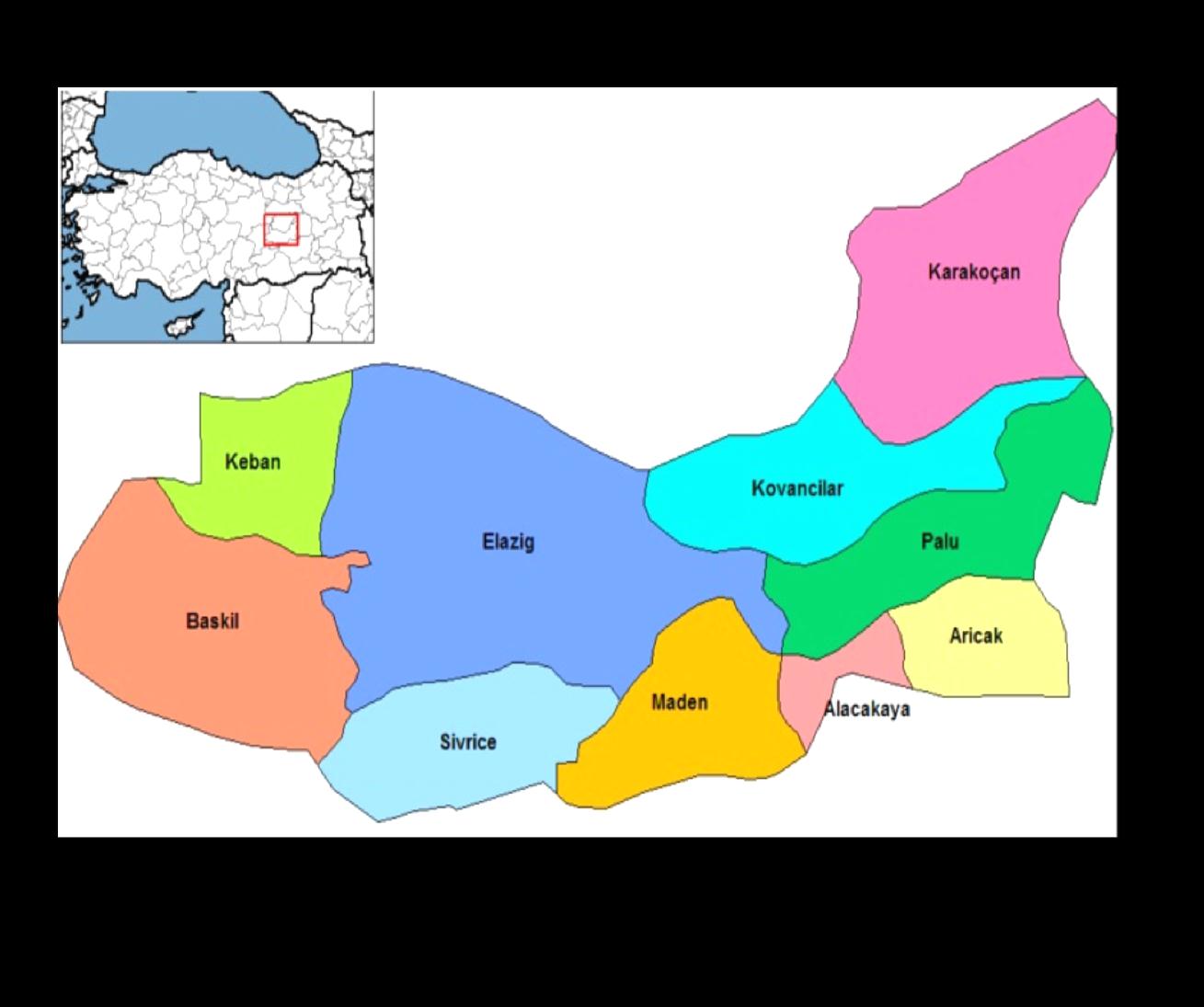 Karakoçan Elazığ ın merkezle birlikte 11 ilçesi bulunmaktadır. Keban Kovancılar Merkez ilçe, Karakoçan, Kovancılar ve Palu nun nüfusu 20.000 den fazladır.