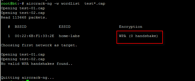 Aircrack-ng ile PSK Kırma Eğer airodump-ng ile handshake paketleri kaydeilmişse kırma