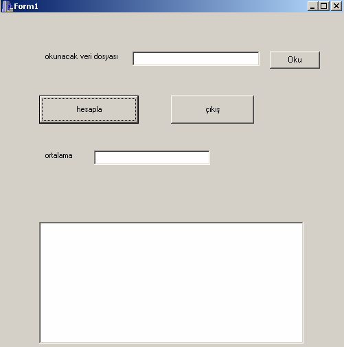 DOSYADAN VERĐ OKUMA VE ORTALAMA 91 #include <vclh> #pragma hdrstop #include "fstreamh" #include "Unit1h" #pragma package(smart_init) #pragma resource "*dfm"