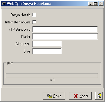 35 DYS - Dershane Yönetim Sistemi 3.1 Bu modül ile DYS mevcut datalarınızı bir dosya haline getirir ve bu dosyayı ftp aktarım kurallarını kullanarak web sitenize kopyalar.