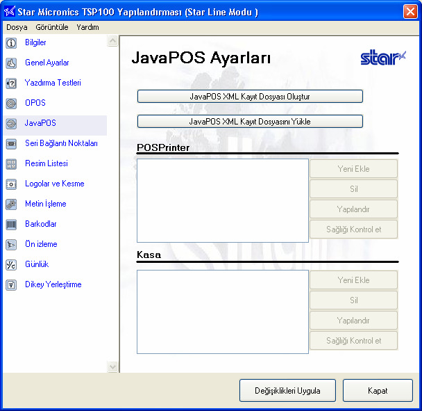4.7. JavaPOS Kurulumu JavaPOS yazıcı sürücüsü Windows sürücü kurulumu ile birlikte verilir.