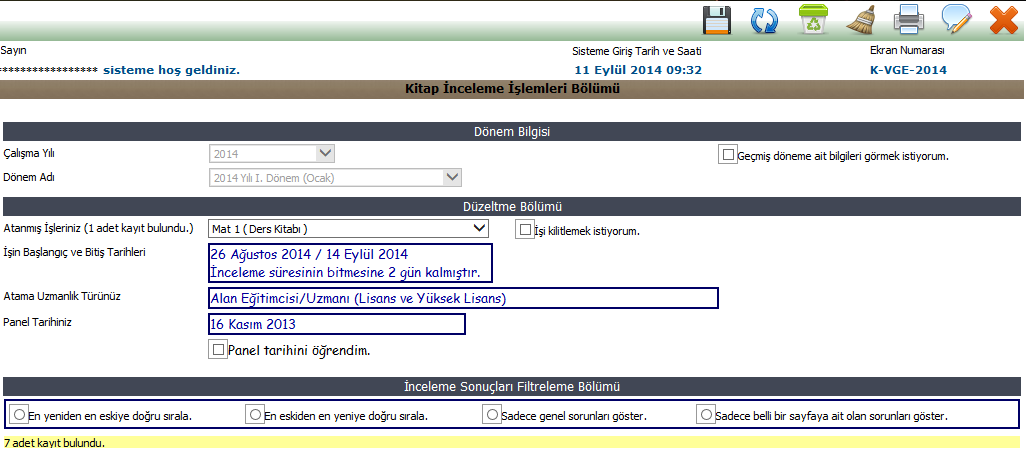 Kitabınızı incelerken panel tarihiniz belli olacaktır.