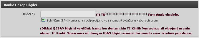 Yanında * işareti olan alanlar doldurulması zorunlu alanlardır. Bu alanların doğru ve şahsa ait olması gerekmektedir. Aksi takdirde program hata verecektir.