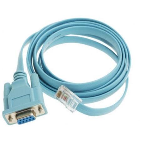 Resim 2.18: Konsol kablosu Konsol arayüzünde RJ45 konnektör, PC tarafından DB-9 konnektör kullanılır.