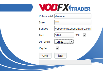 VOBFX TRADER VOBFX Trader (Platform), kullanıcıların VOB Kaldıraçlı Alım Satım Platformunda (VOBFX) işlem gören paritelere ilişkin fiyatları eşanlı olarak izleyebildiği, alım satım işlemlerini
