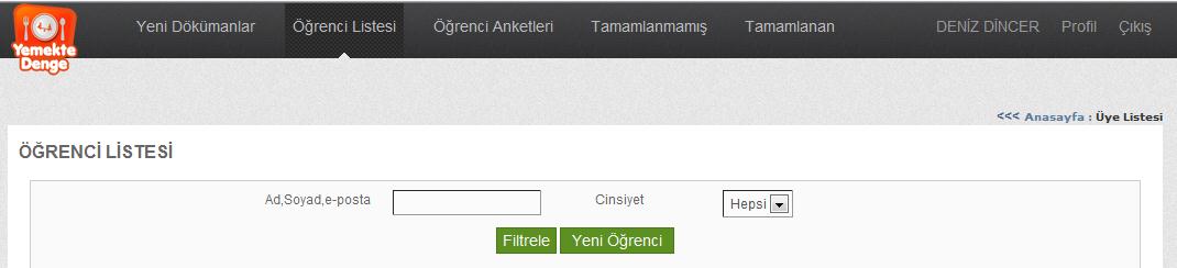 sisteme giriş yapmış olurlar. Sisteme giriş yapan üyelerimizin ana ekranı Şekil 4 de yer almaktadır. Şekil 4. Kullanıcı ana ekranı 3.