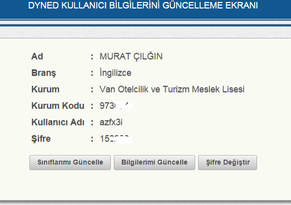 Bu ekrandan adımıza atanmış olan kullanıcı adı ve şifreyi ilerde kullanmak için mutlaka not ediyoruz.