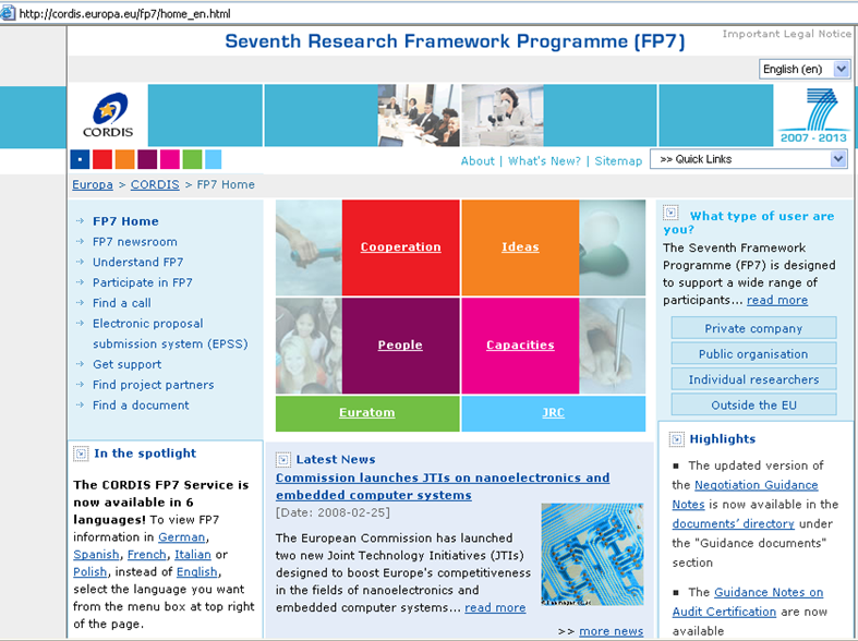 7.ÇP Resmi Web Sitesi - CORDIS