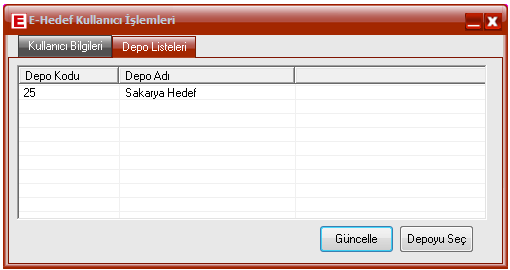 Dep Listeleri sekmesine geçerek "Güncelle" butnuna basınız.
