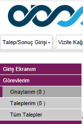 Giriş ekranı üzerinden yapılabilecekler şöyledir. a. Talep Sonuç Girişi bölümünden Eğitim Talebi (Haziran ve Temmuz aylarında aktif olmayacaktır.