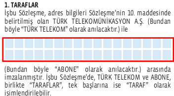 ÇAS da doldurulması zorunlu alanlar Taraflar başlıklı 1.