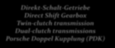 Direkt-Schalt-Getriebe Direct Shift Gearbox Twin-clutch transmission Dual-clutch transmissions Porsche Doppel Kupplung (PDK) Direkt Geçişli Vites Kutusu Çift Debriyajlı Şanzıman Çift Kavramalı