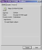 E er bu seçene in kutusu iflaretli durumda ise, bunun anlam CD sürücüye CD- ROM tak ld nda Windows un otomatik olarak bunu alg layaca - d r.