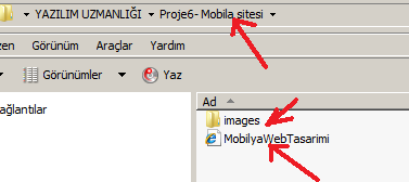 Dışarı attıktan sonra Firework la işimiz bitmiştir. Daha sonra Dosyaları attığımız yere gidip baktığımızda hem html saymız hemde resimlerimizin bulunduğu klasörü (images) görürüz.
