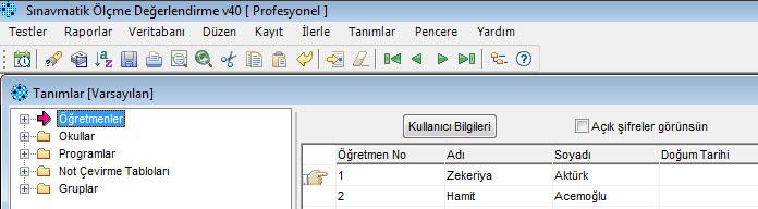 Soru ve testler değişikliklere karşı kilitlenebilmektedir. YETKİLENDİRME Sınavmatik 4 versiyonu, programı kullanan her bir kullanıcıya farklı düzeyde erisim yetkileri verilmesine olanak saglamaktadır.