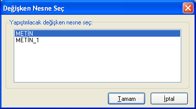 Yeni Liste Oluşturulması Çoklu değişken nesnelerle birlikte adres verilerinin etikete yerleştirilmesi için 1 Yazdırmak istediğiniz liste girişlerini seçin.