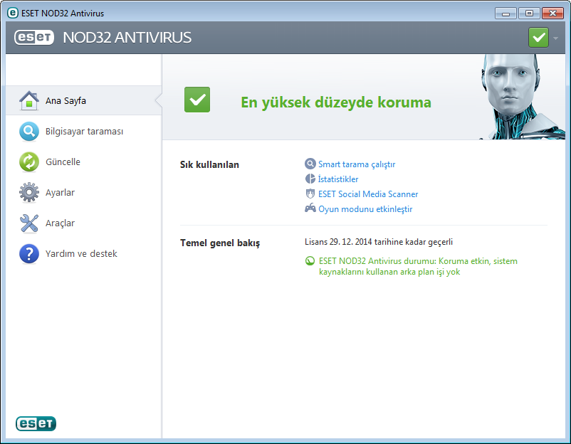 3. Yeni Başlayanlara yönelik kılavuz ESET NOD32 Antivirus ve temel ayarları hakkında genel bir ilk bakış sağlar. 3.