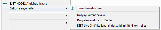 4.5.6 İçerik menüsü Bir nesne sağ tıklatıldıktan sonra İçerik menüsü görüntülenir. Menü, nesne üzerinde gerçekleştirilebilecek tüm seçenekleri listeler.