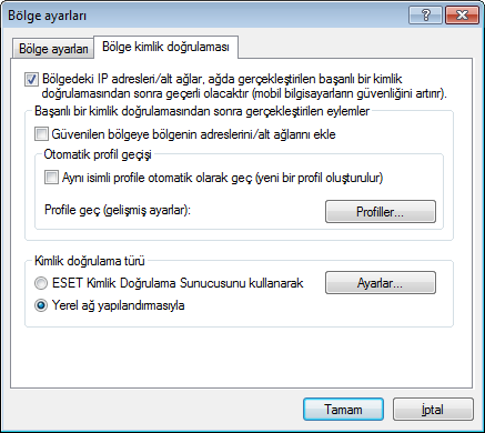 4.2.4.1.2 Bölge kimlik doğrulaması - Sunucu yapılandırması Kimlik doğrulama süreci, kimlik doğrulaması yapılacak ağa bağlı olan herhangi bir bilgisayar/sunucu tarafından yürütülebilir.