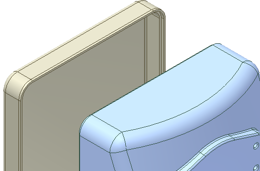 5. Ön gövdeye, kenar boşaltmasını uygulamak için; Model > Plastic Part > Lip komutunu çalıştırın. Lip seçeneğinin seçili olduğundan emin olun. İç kenarı işaretleyin (1).