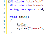 C++ İSKELET YAPISI VE TEMEL C++ KODLARI 1. Programlama dili derleyicileri yazılan kodları ilk adımdan son adıma kadar sıra sıra okurlar. 2.