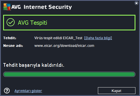 12.5. Online Shield Sonuçları Online Shield ziyaret ettiğiniz web sitelerinin içeriklerini ve sitelerin içindeki muhtemel dosyaları, ilgili web sitesi henüz tarayıcınızda görünmeden ya da