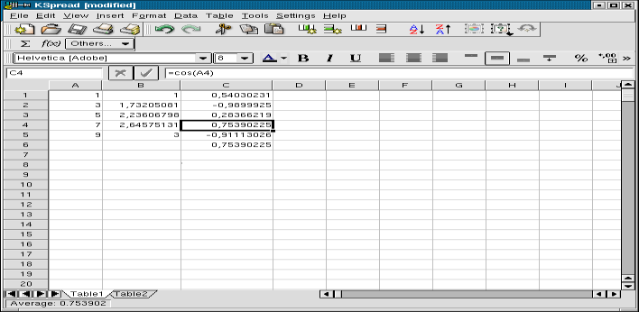 Bölüm 8: Linux Uygulamaları OpenCalc, OpenOffice ailesinin tablolama işlemleri için kullanılan programıdır.