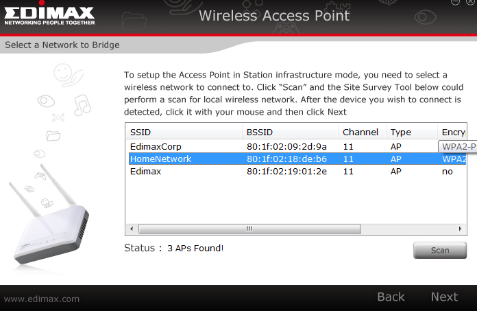 Tekrarlayıcı Modu (WiFi Genişletici) 1. Tekrarlayıcı Modunu seçerek İleri butonuna tıklayınız. 2. Access Point in SSID sini belirlemeniz gerekmektedir.