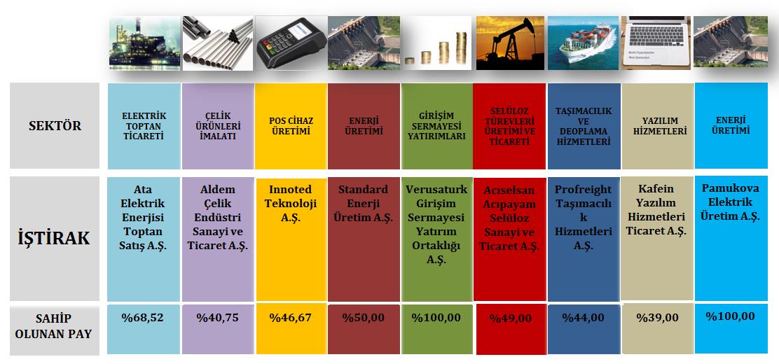 b) İştirakler Hakkında Bilgiler Verusa Holding in 31.03.