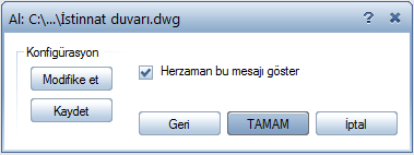 DWG formatlı dosyaları çalışma alanınıza sürükle&bırak yöntemini kullanarak alabilirsiniz. Bütün transfer işlemleri otomatik olarak gerçekleştirilir.