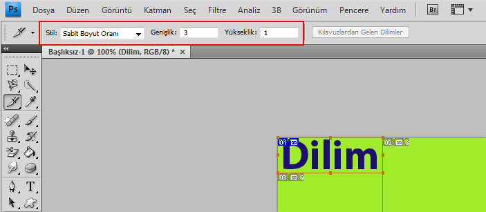 108 Bölüm 11 Web İçin Çalışmak Sabit Boyut Oranı tıklandığında Genişlik değer kutusuna en için ve Yükseklik değer