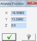 3.3.2. Analyze Position (Konum Analizi) Seçilen her noktanın bulunduğu yerin X,Y ve Z koordinatlarını görmek için kullanılır.