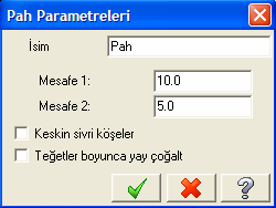 TEK. ÖĞR. EMRE GÜNAYDIN Chamfer(Pah kırmak) Bir ölçüye göre katı elemana pah kırar. İki ölçü belirleyerek katı elemana pah kırmak için kullanılır.